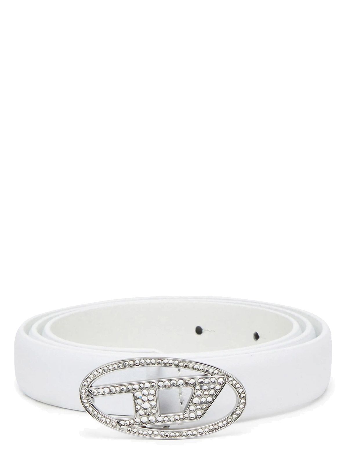 Diesel women's B-1dr Strass 20 white belt | Quaranta